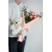 Букет с розами и плюшевый медведь